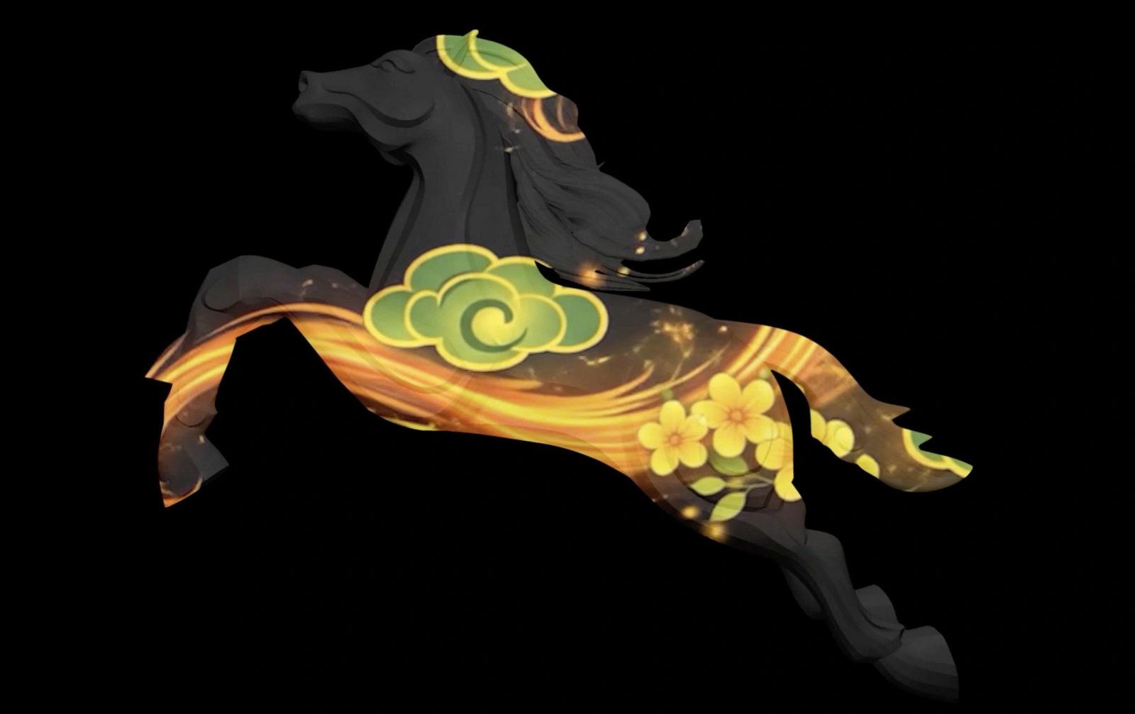 Chiếu thử mapping trên linh vật cổng chào Đường hoa Nguyễn Huệ