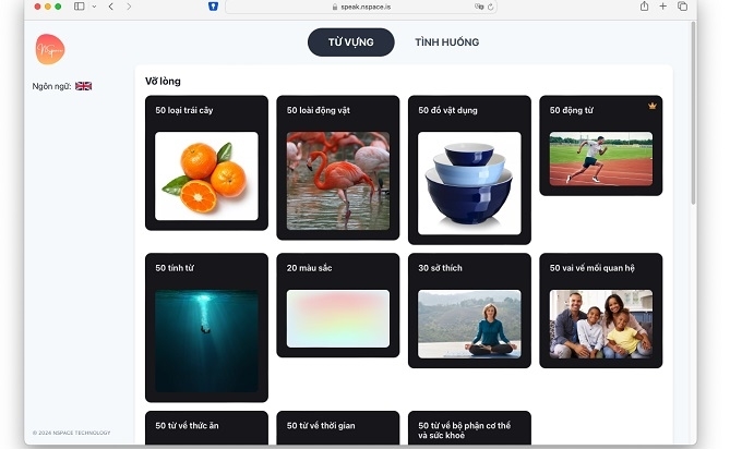 NSPACE: Nền tảng thực hành nói ngoại ngữ cùng A.I